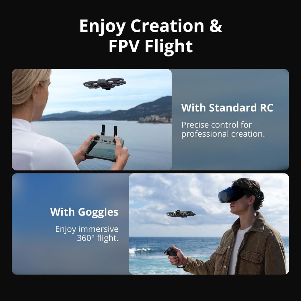 DJI Avata 360 Motion Fly More Combo, 360° Drone With 1-Inch 8K 360° Imaging, 360° Camera Drone With Propeller Guard. Includes Goggles N3 and RC Motion 3 for Intuitive Motion Control and Easy ACRO